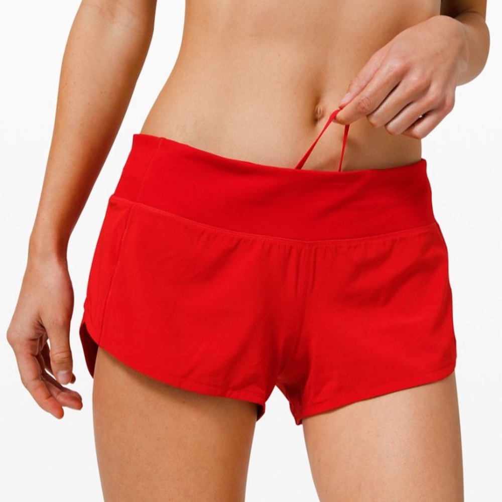 Dark Red Speed ups LuLu Lemon shorts